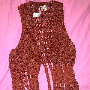 scarlet crochet crop cover up cardigan sleeveless